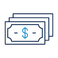 stylized stack of dollar bills